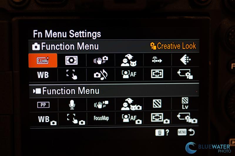 Sony A1 II Fn menu