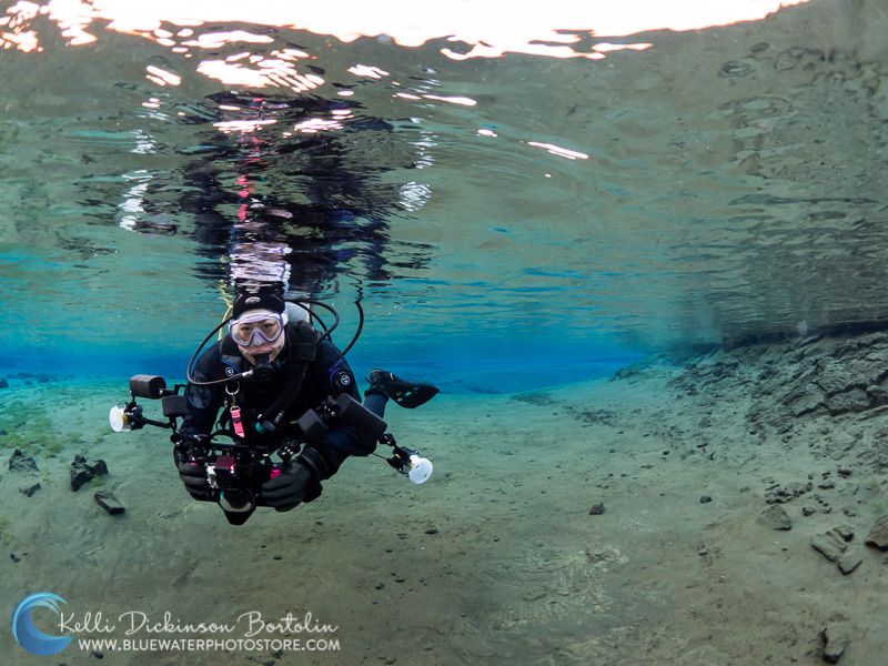 Diver in the Silfra Lagoon, E-M1 Mark II, Olympus 8mm, F5, 1/60th