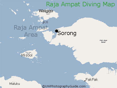map of raja ampat diving areas