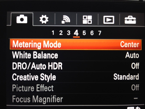 Sony RX-100 III Menu Settings