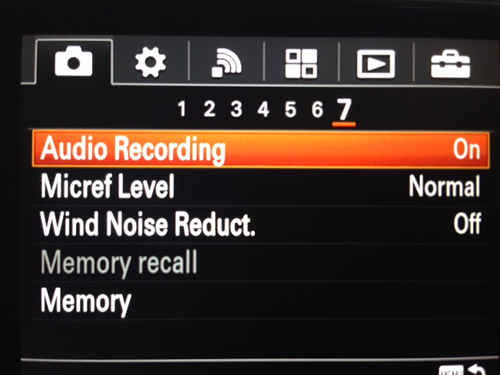 Sony RX-100 III Menu Settings